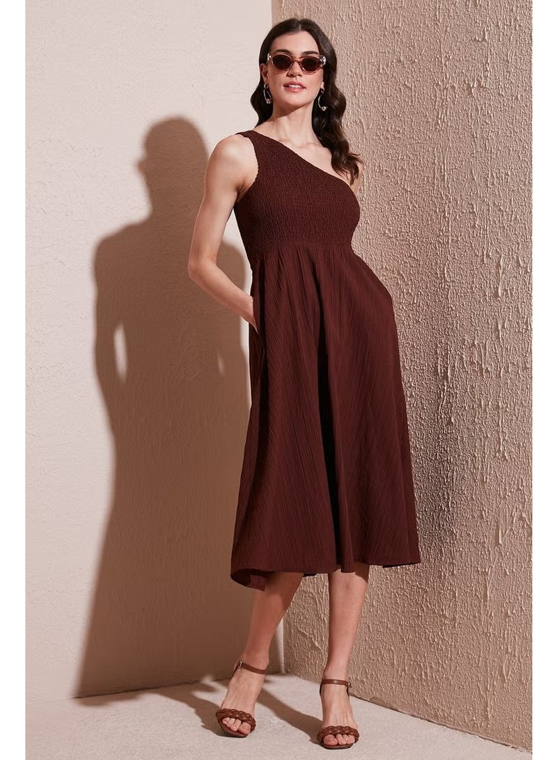 Lela One-Shoulder Midi Dress - Image 3